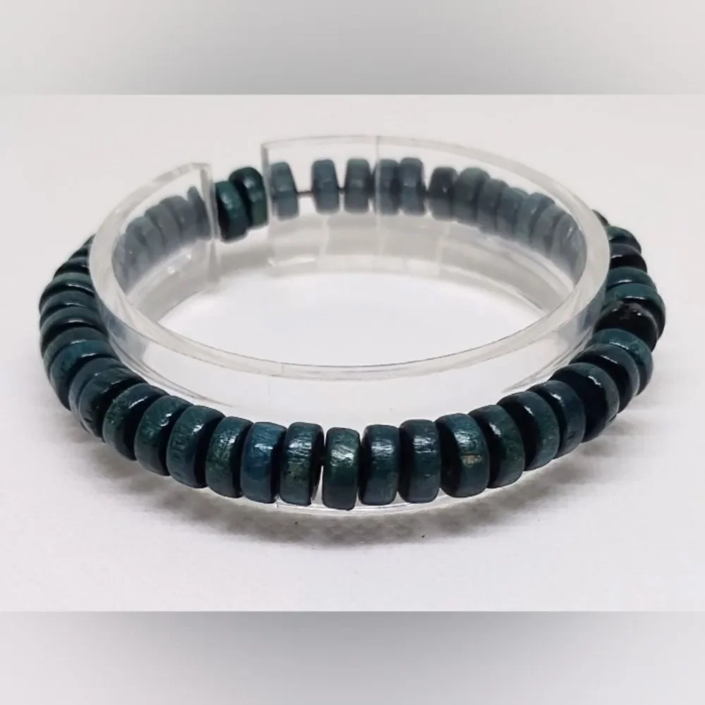 Men's bracelet beaded beads green new e51‎
